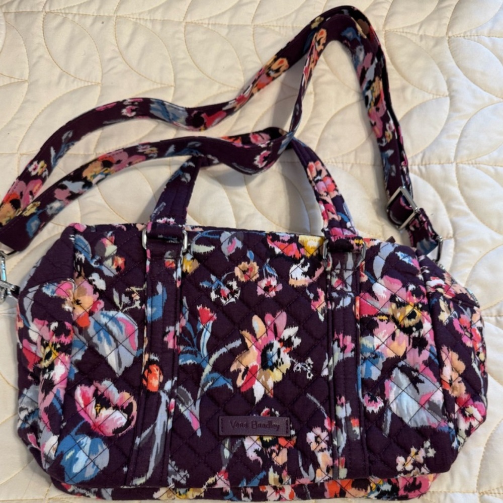 Vera Bradley Indiana Rose 100 Satchel with a crossbody strap